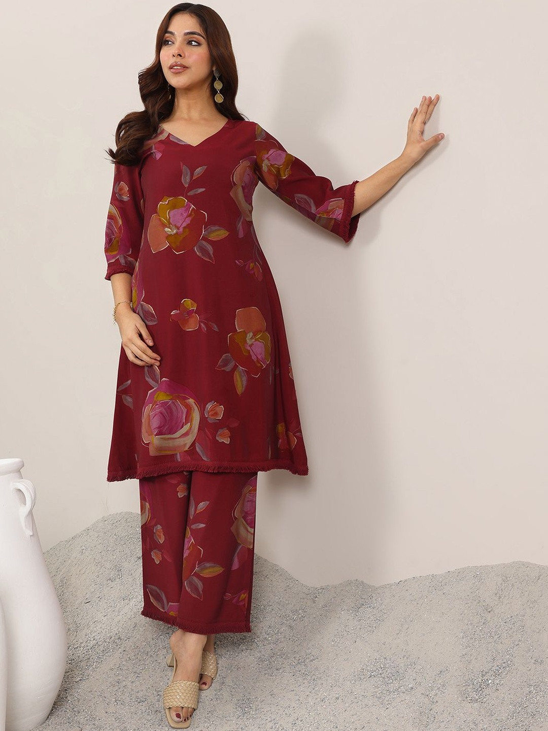Libas Women Floral Printed Kurta with Palazzos