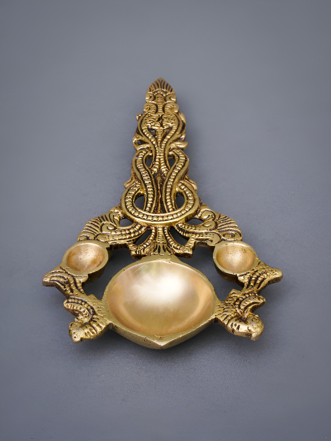 JAYPORE Gold Toned Antique Diwali Diya