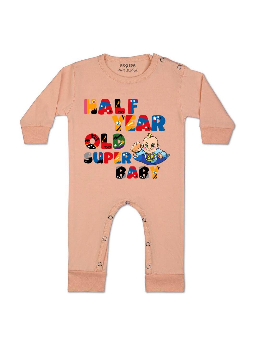 Half Birthday Printed Baby Rompers