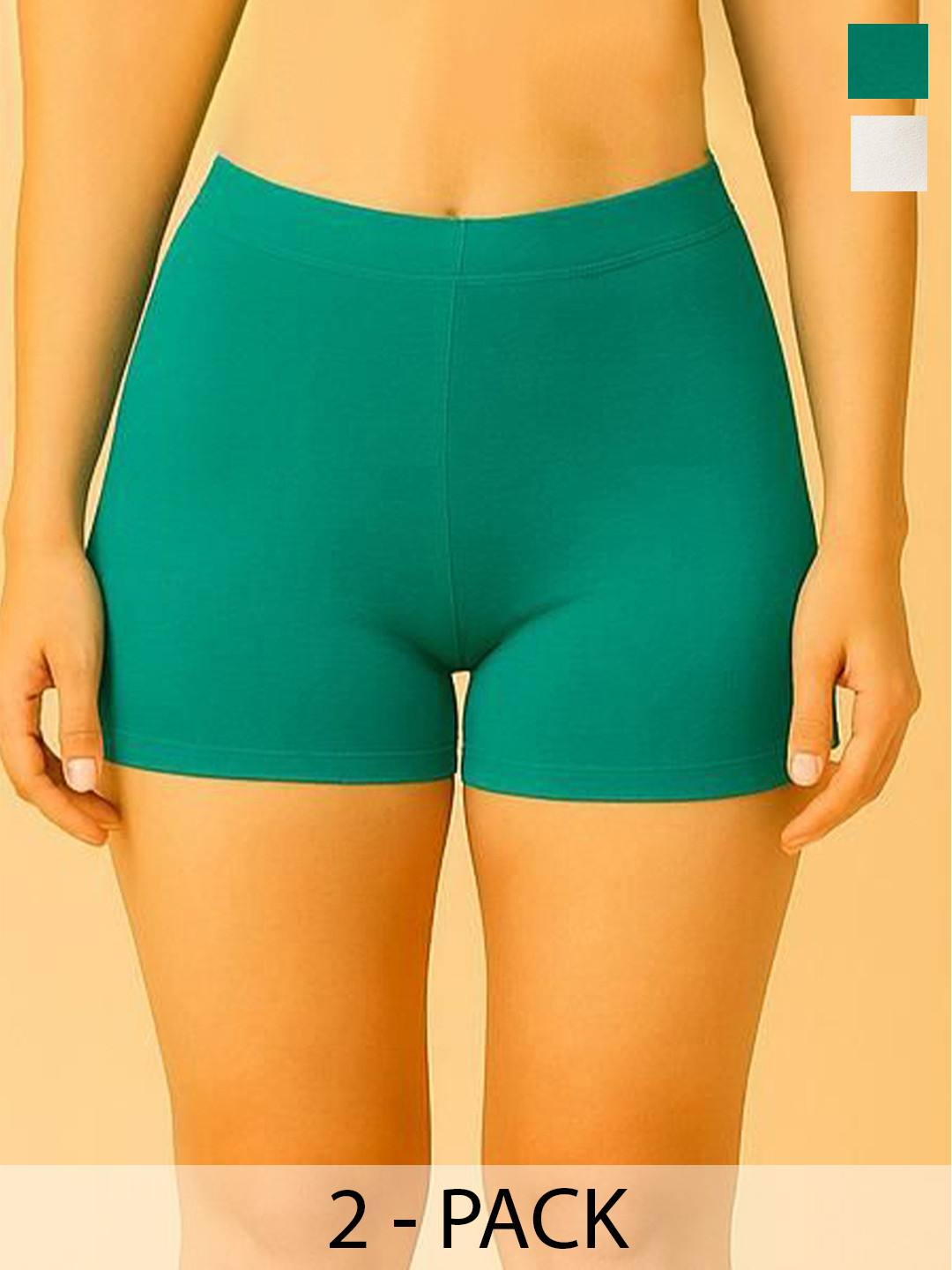 Attire Zone Pack Of 2 Mid-Rise Anti-Microbial Boy Shorts Briefs