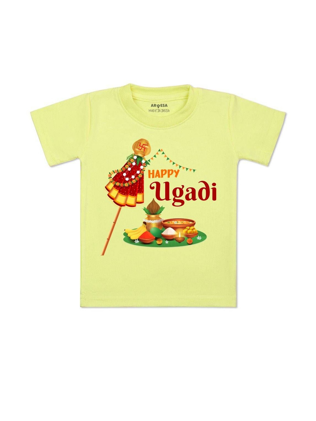 Happy Ugadi Printed Kids Tshirt