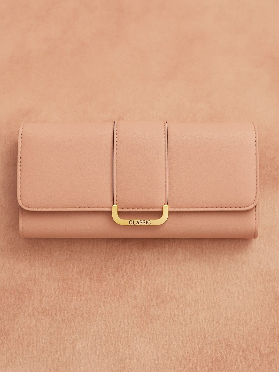 ALL ABOUT HER Women Abstract Textured Buckle Detail Three Fold Wallet