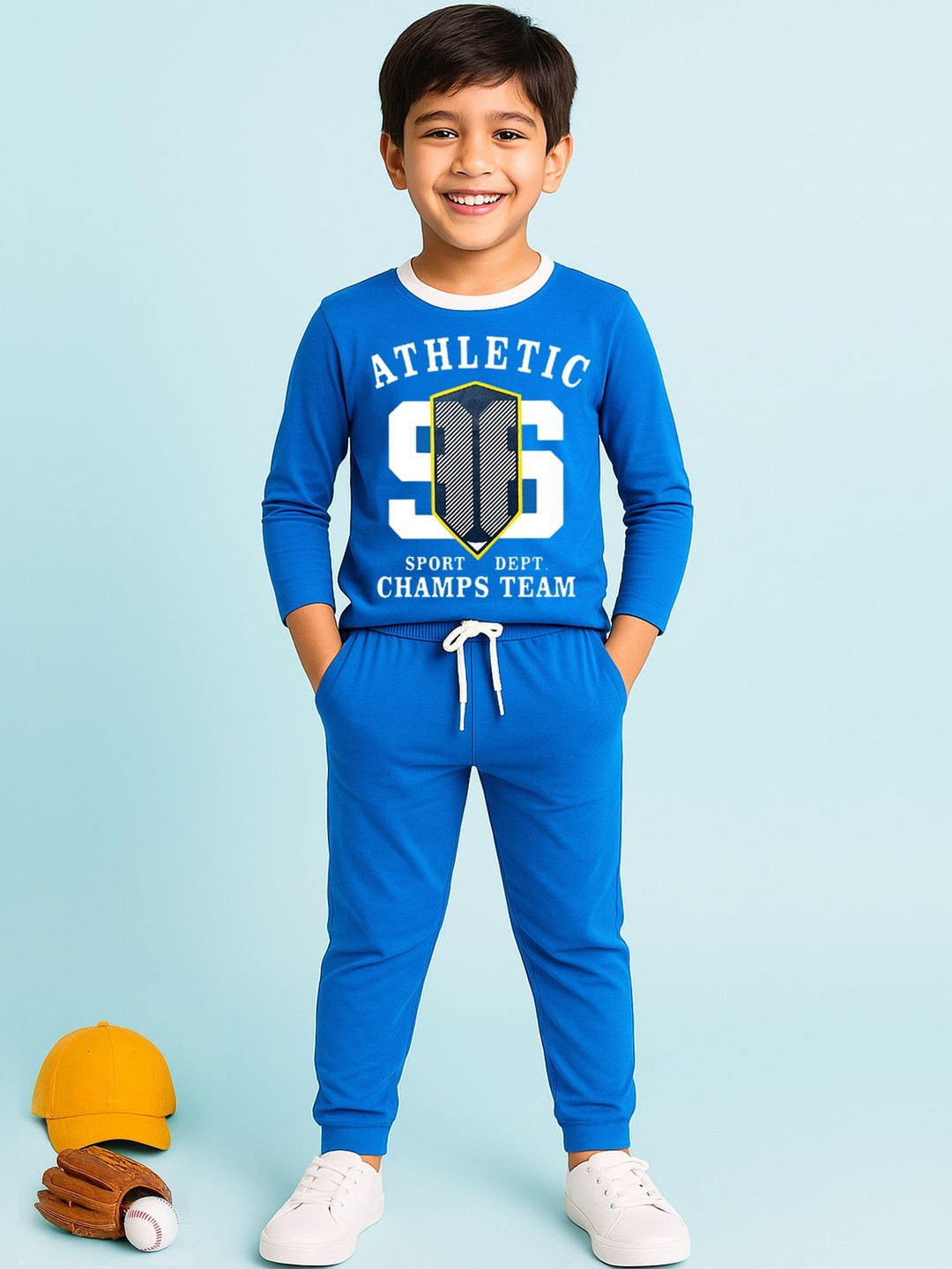 YK Boys Regular Fit Cotton T-Shirt and Trackpant Set (TSUT-122, Multi-Colored)