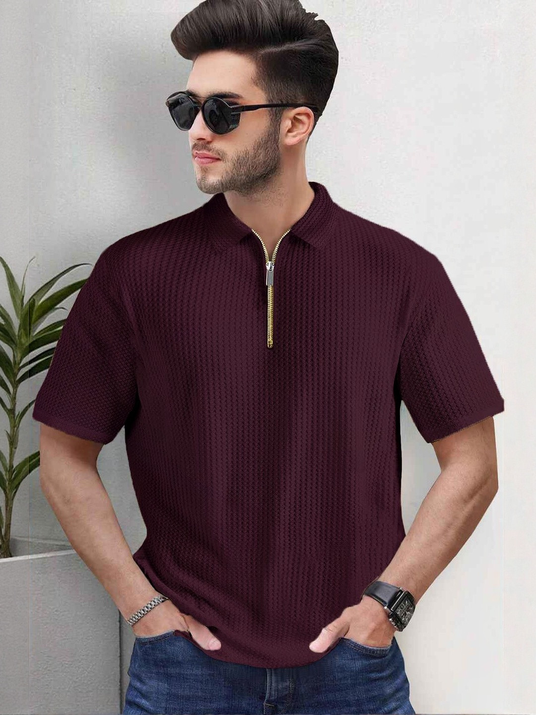 HOODLER Polo Collar Pure Cotton T-shirt