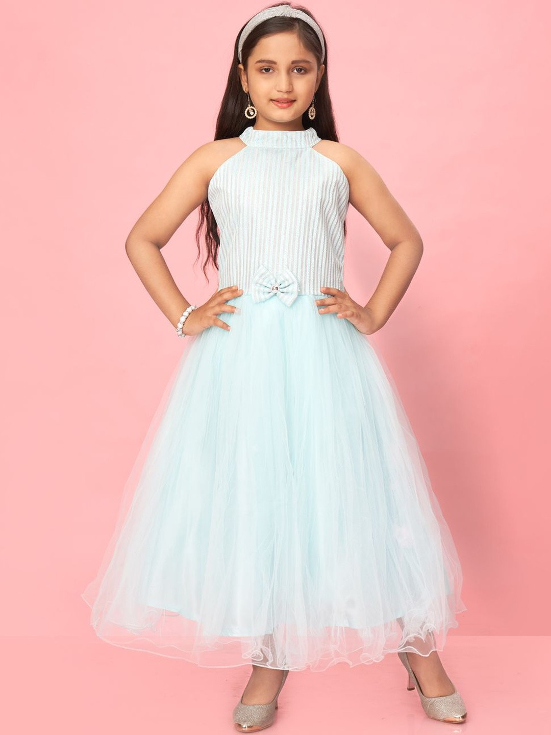 Muhuratam Girls Nylon Gown Dresses