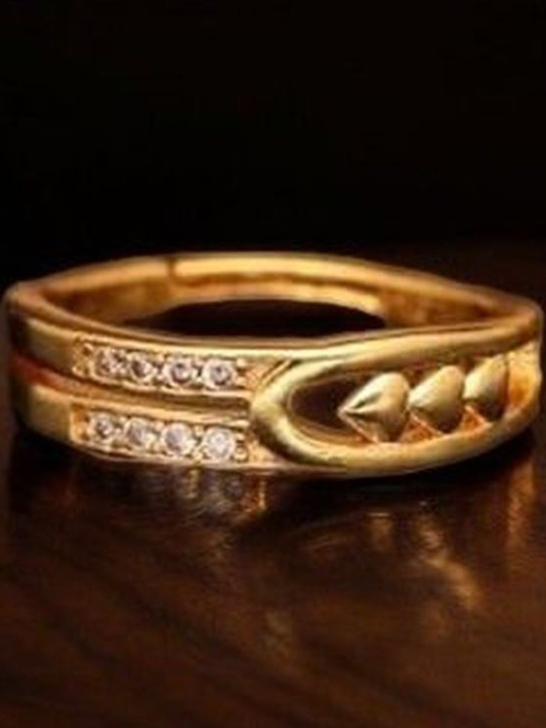 Anouk Women Gold Brass Gold Plated  Floral Design Adjustable Ring