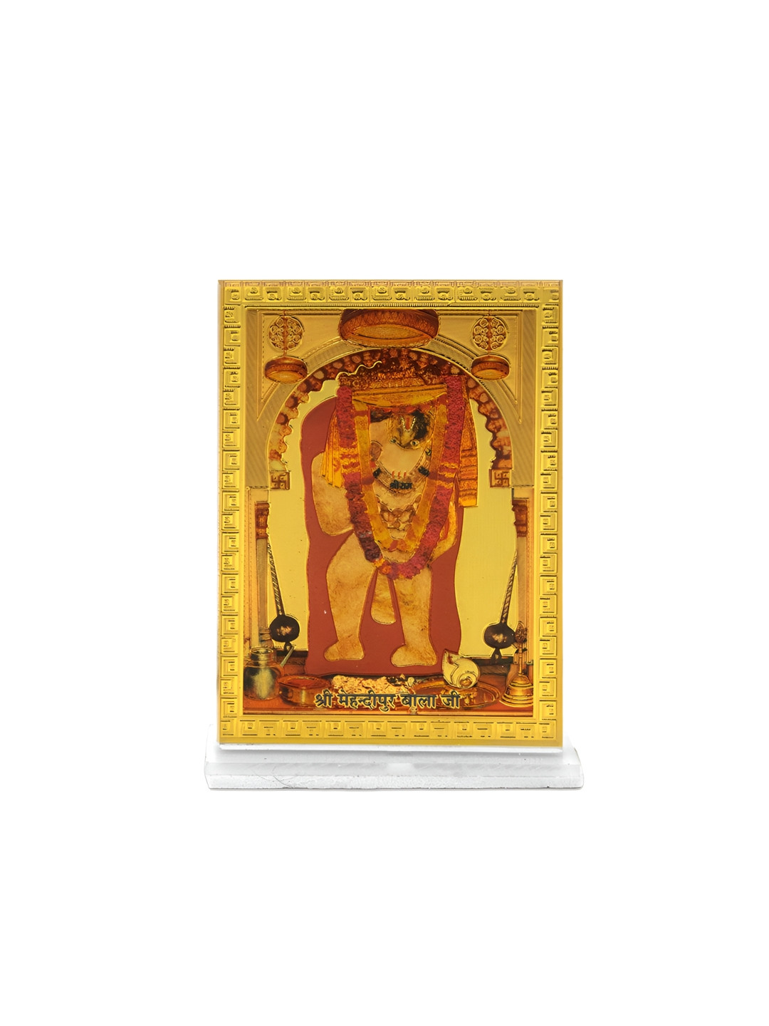 Adhvik Gold Toned And Maroon Mehandipur Balaji Photo Frame
