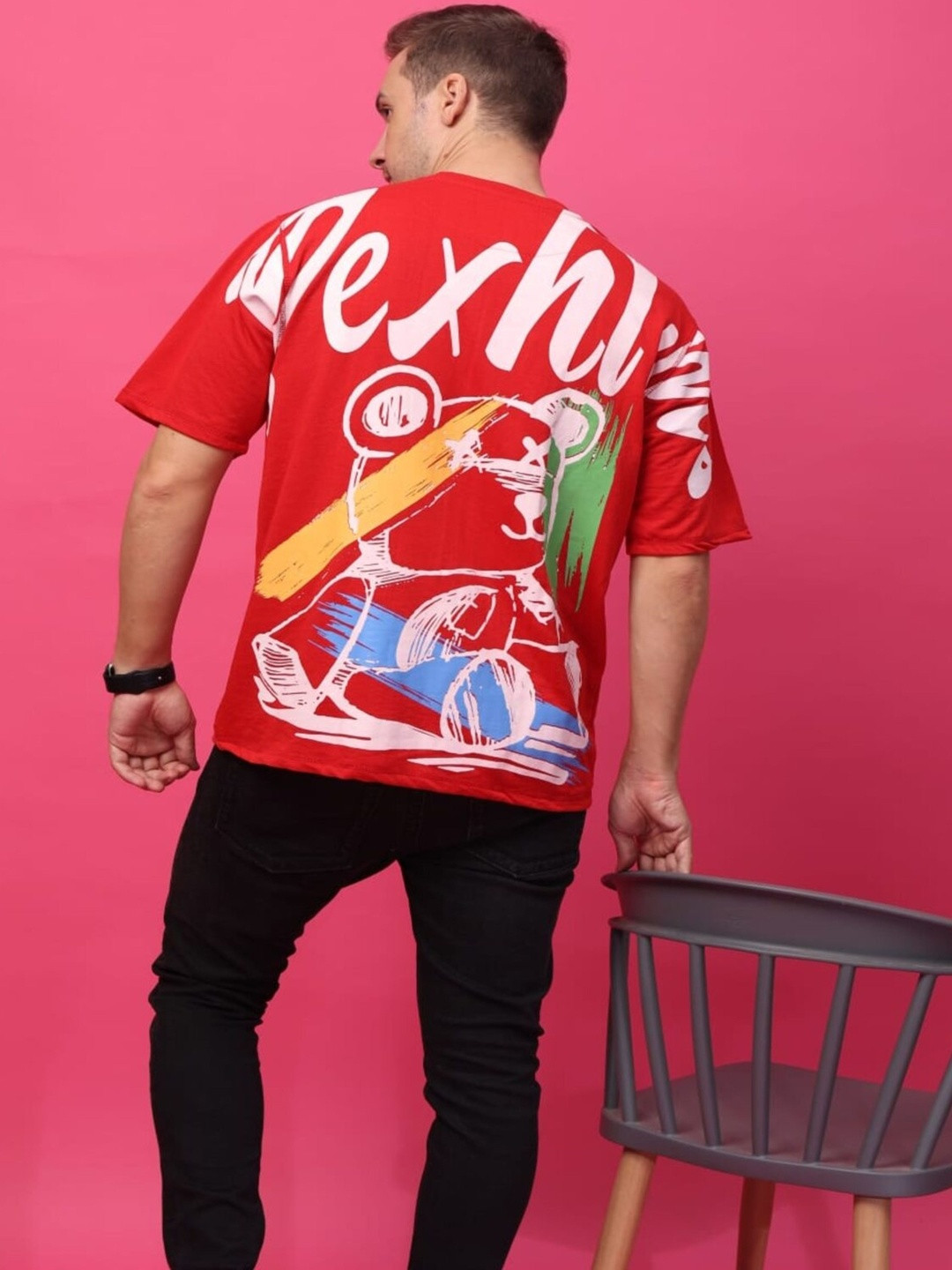 YELLOW TREE Graphic Printed Round Neck Regular Fit T-shirt