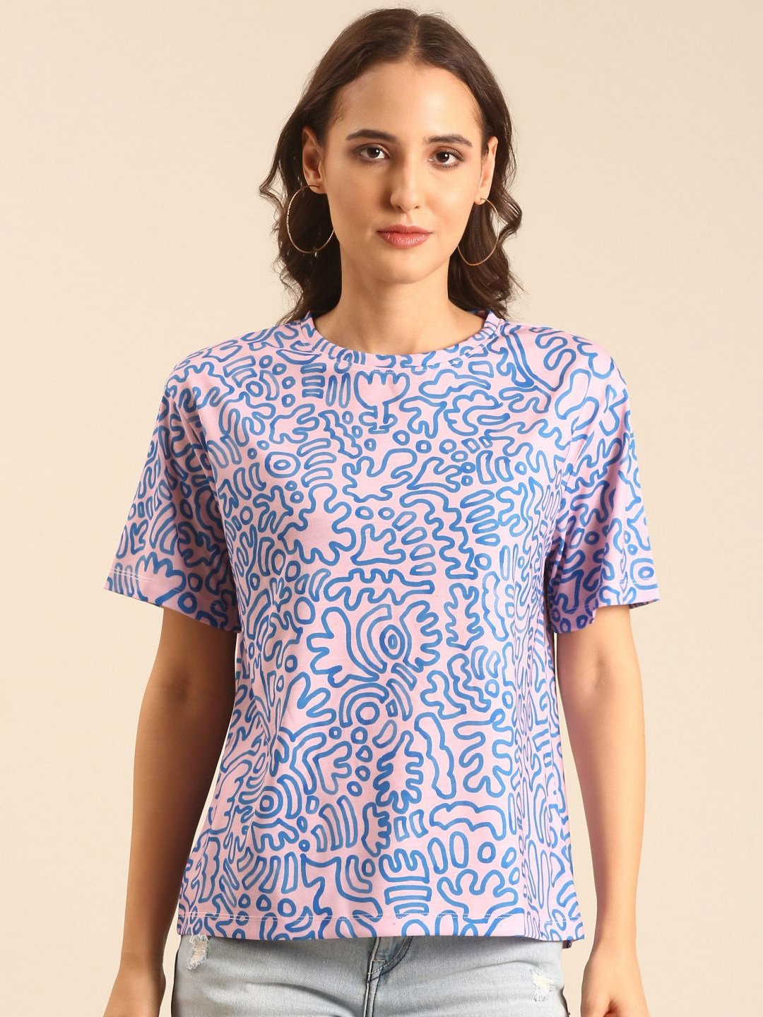 MARCA Disati Abstract Printed Round Neck T-Shirt