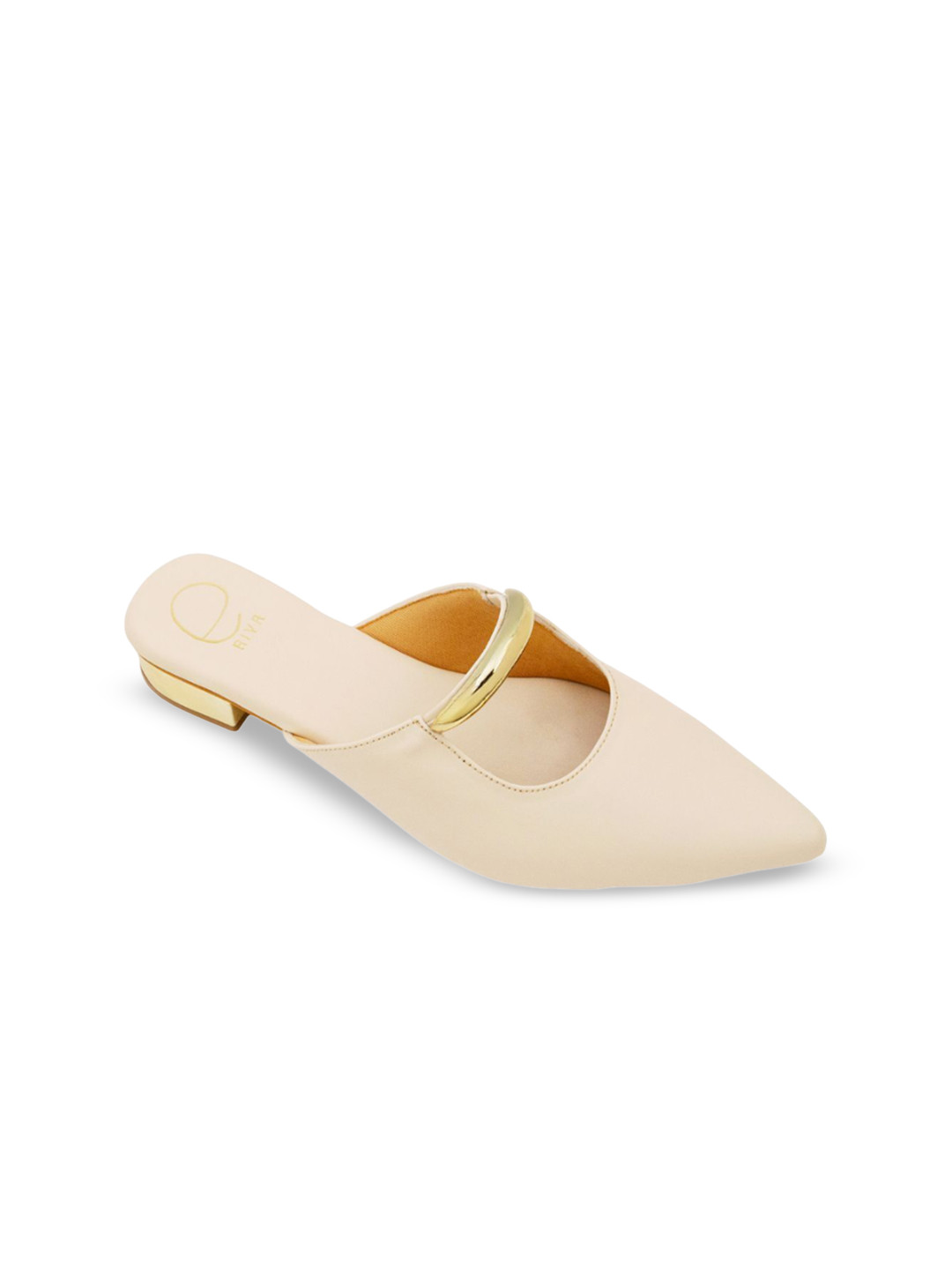 RIVR Women Solid Pointed Toe Block Heels Mules