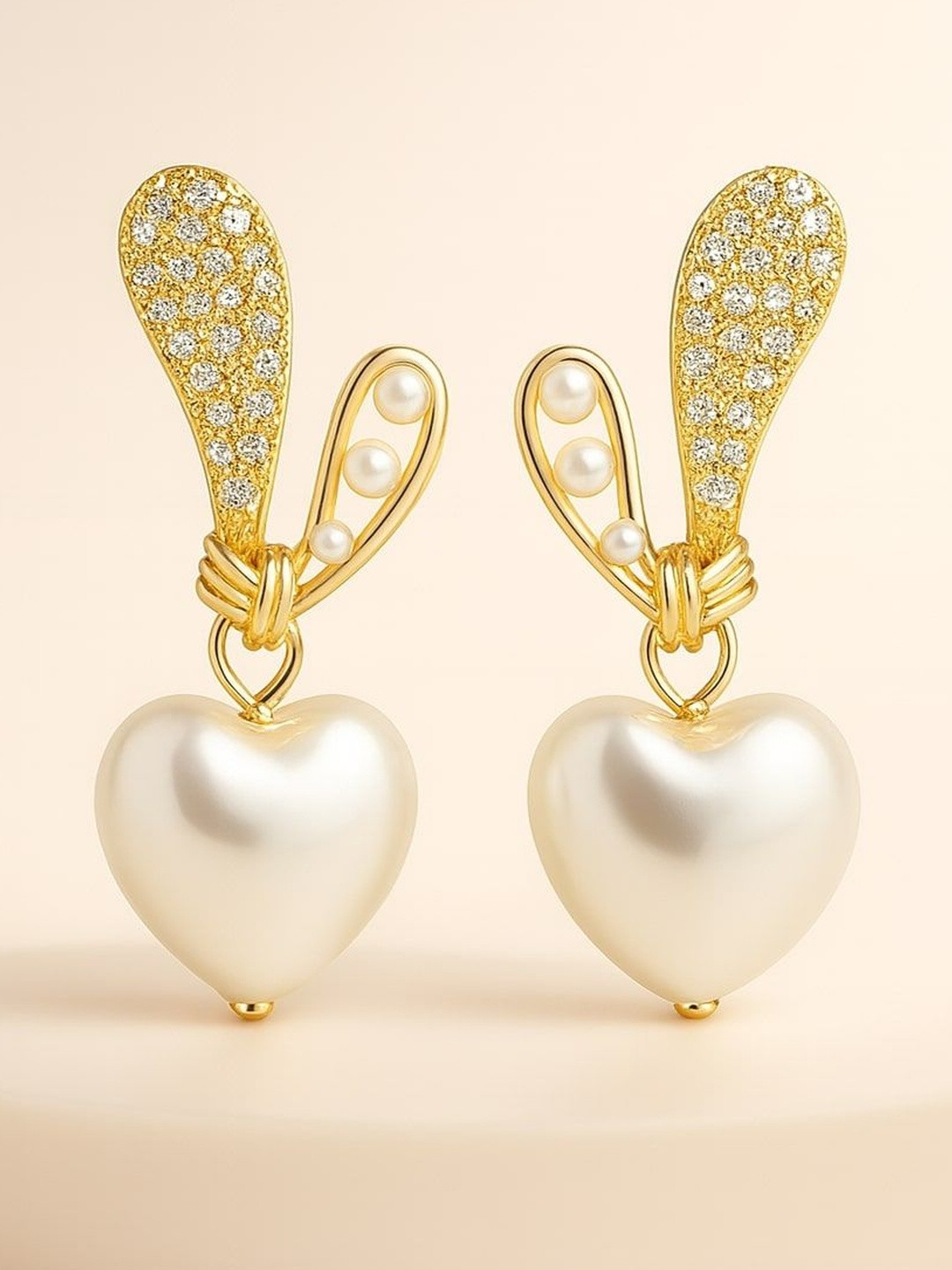Heart Korean Earrings | Cute Sparkling Diamond-Style Jewellery & Girls