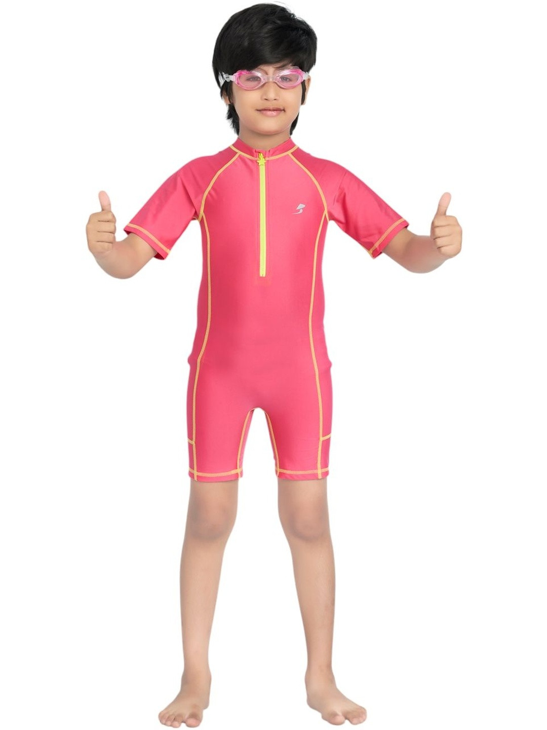Muhuratam Boys Round Neck Swim Suit With Goggles