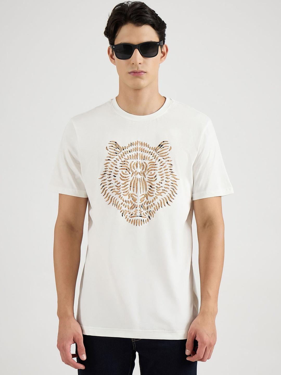 Antony Morato Animal Graphic Printed Round Neck Cotton T-shirt