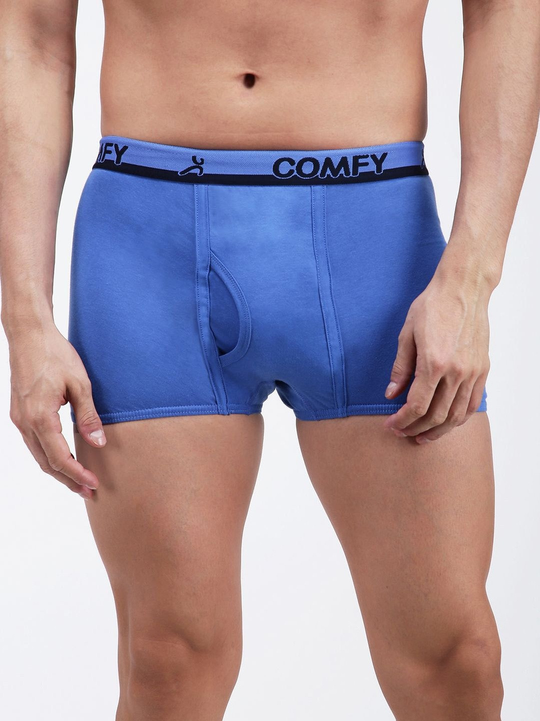 AMUL COMFY Men Pack of 4 Cotton Outer Elastic Front Open Short Trunks