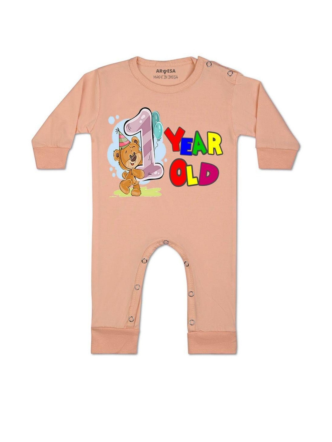 One Year Birthday Printed Baby Rompers
