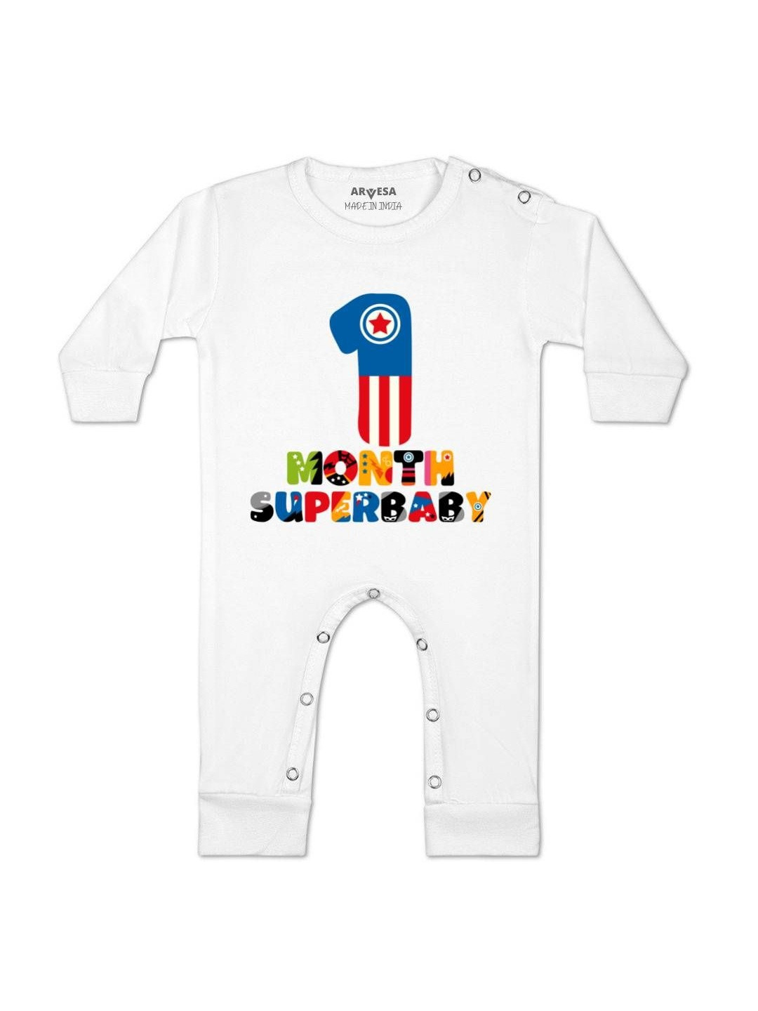 1 Month Printed Baby Rompers