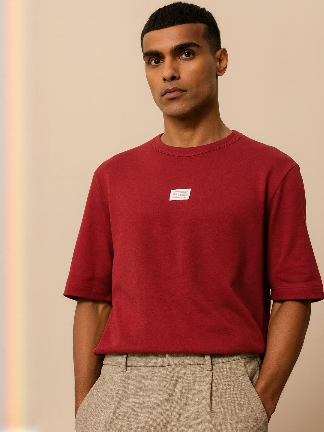 METALHAWK Brand Logo Printed Drop Shoulder Cotton T-shirt