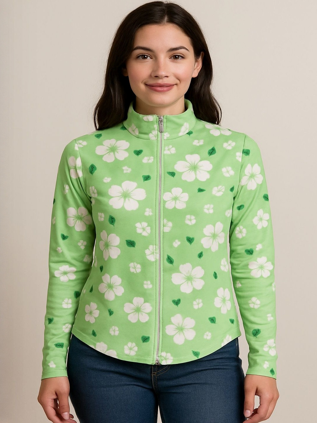 LA CHIC PICK Women Floral Printed Bomber Jacket