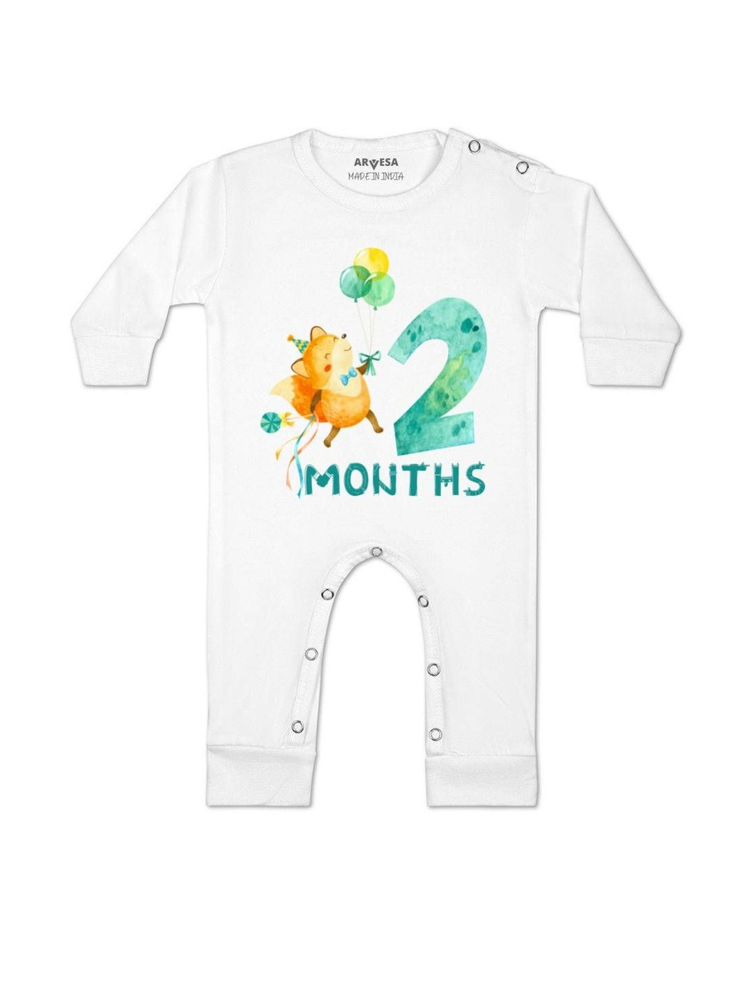 2 Month Printed Baby Rompers