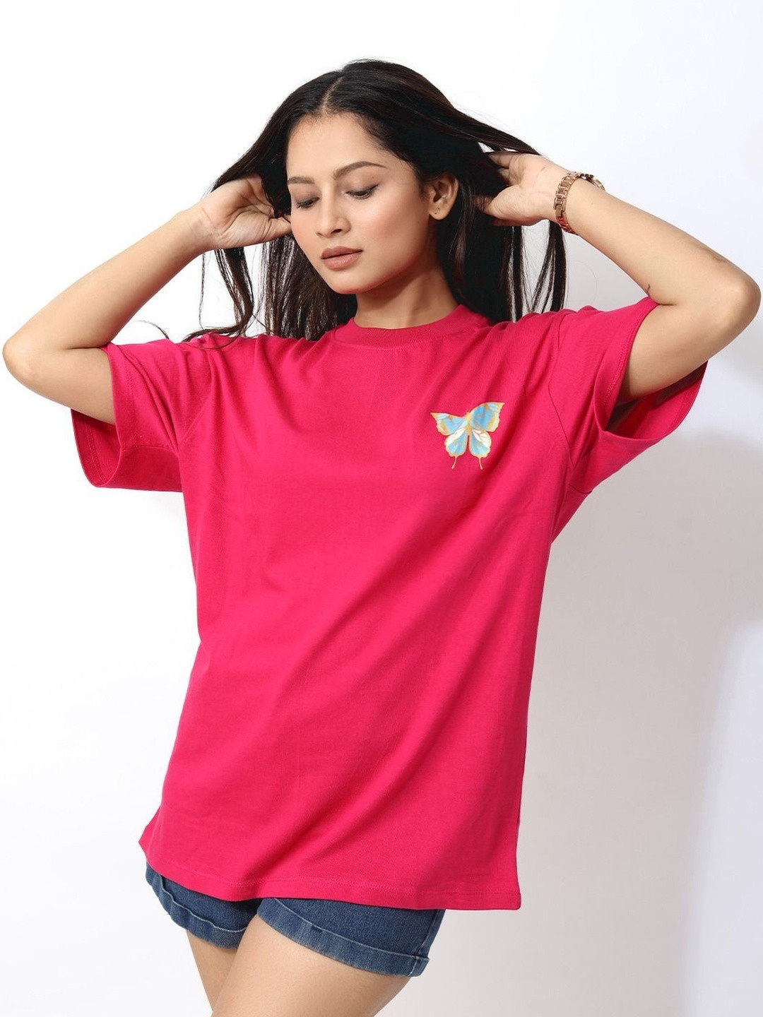 NAGMA Conversational Printed Regular Sleeves Round Neck Cotton T-shirt