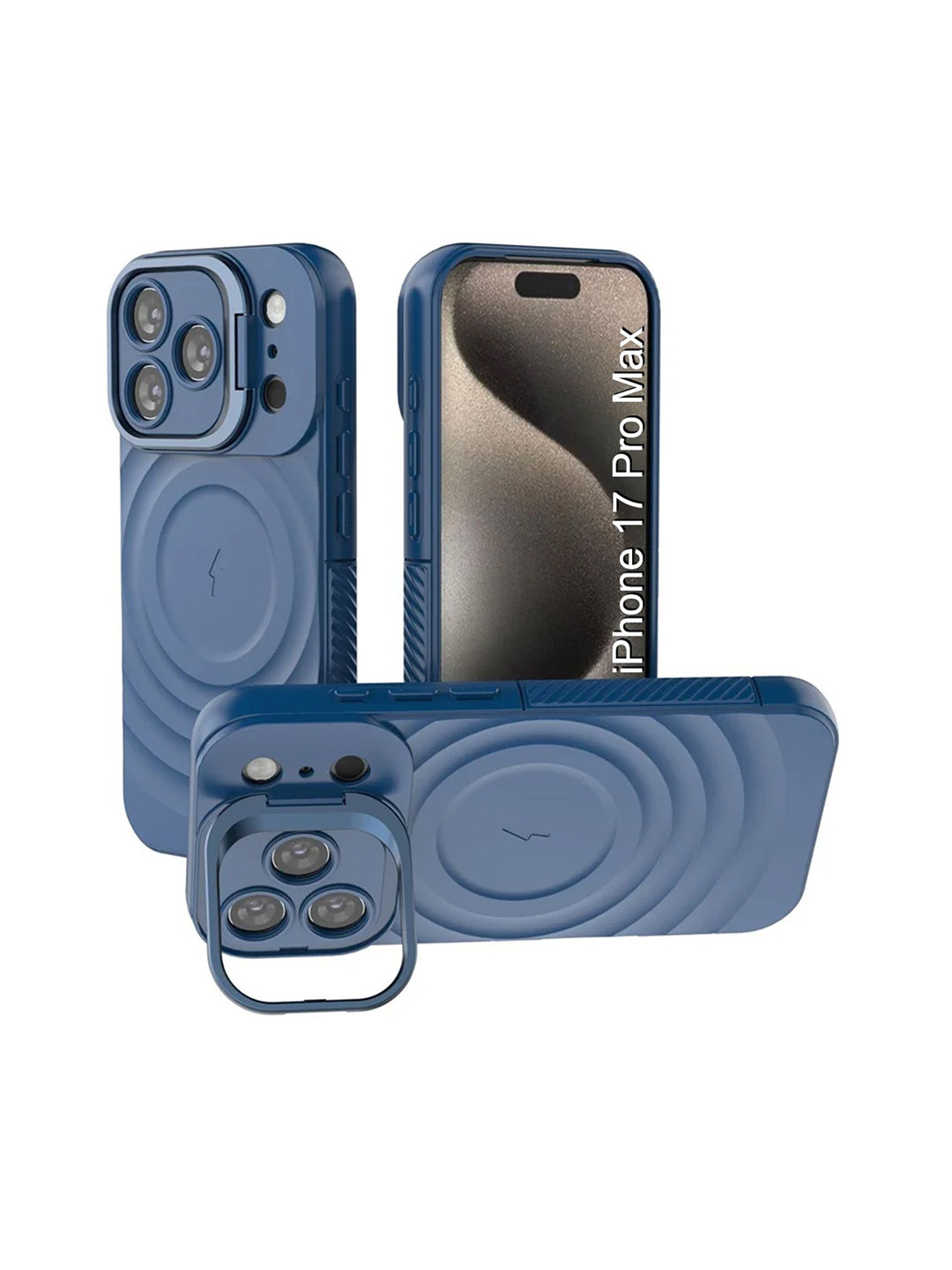 Luxury Kase Ripple Textured Rugged & Wireless Charging iPhone 17 Pro Max Back Case