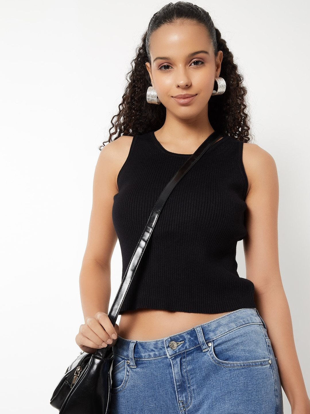 max Women Ribbed Sleeveless Tank Crop Top