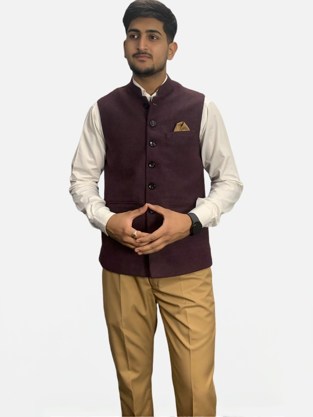 GARGIAN Master Cut Men Maroon Wool Jackets