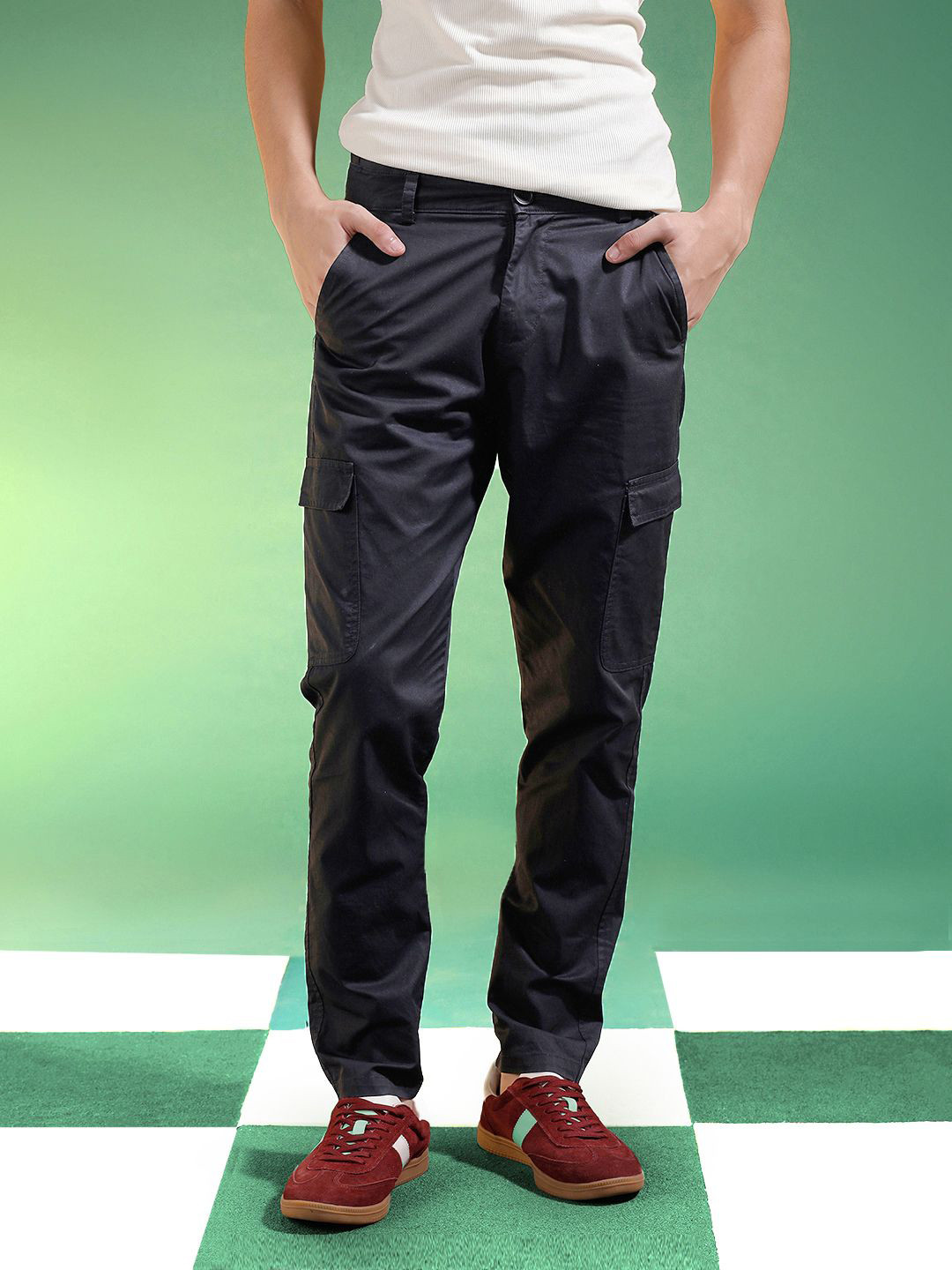 VEIRDO Men Relaxed Men 4 Pocket Straight Fit Cargo