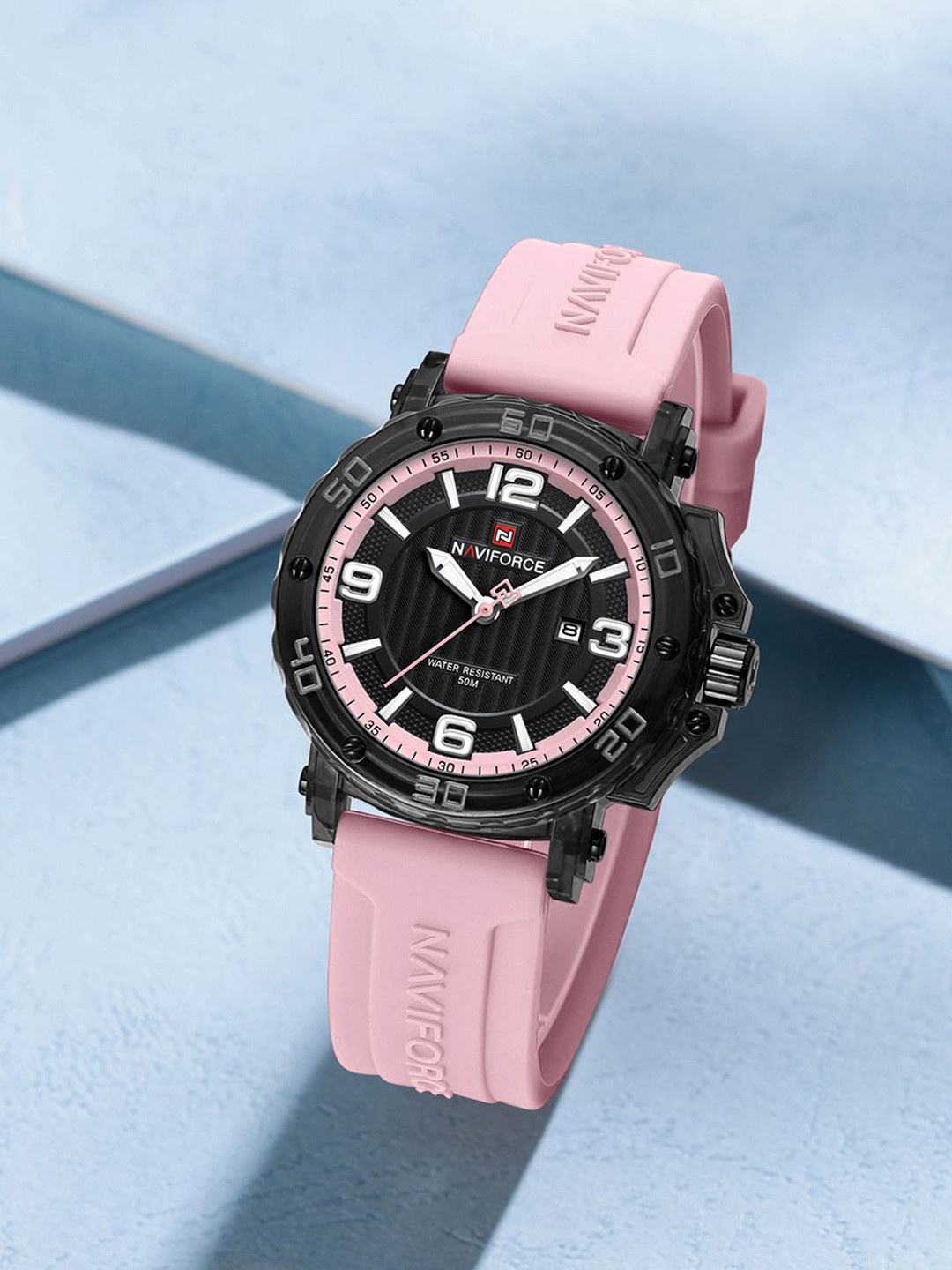 Naviforce Women Silicon Straps Analogue Watch NF7125 B-P-P