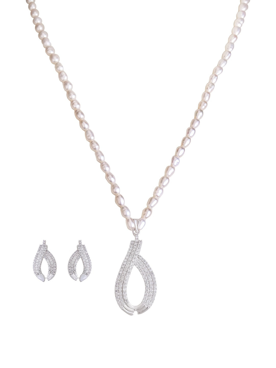 D.D Pearls Women Stone Studded & Pearls-Beaded Jewellery Set