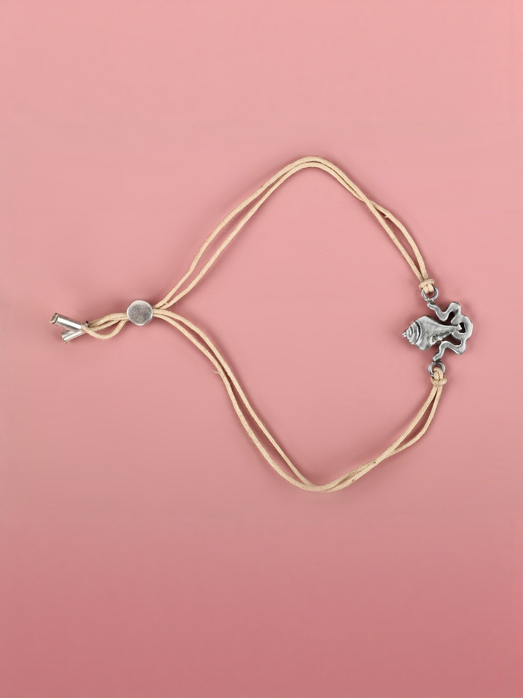 Exotic India Women Sterling Silver Spiritual Symbol Wraparound Bracelet
