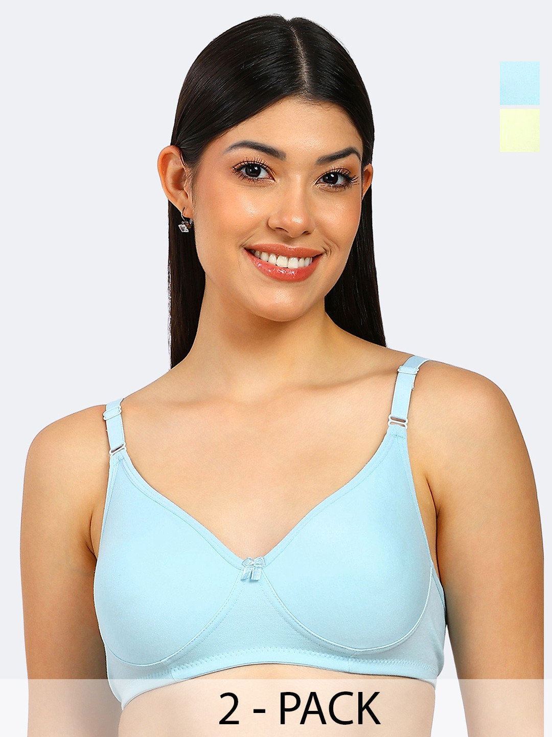 TOFTY Women Pack Of 2 Full Coverage  Non Padded Cotton Bras