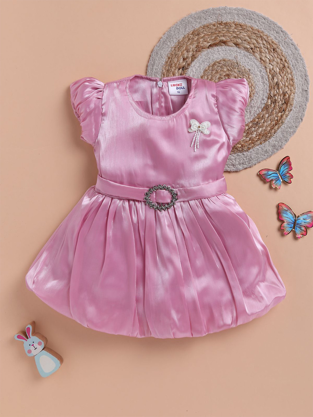 LACKii DOLL Girls Fit & Flare Belted Dress