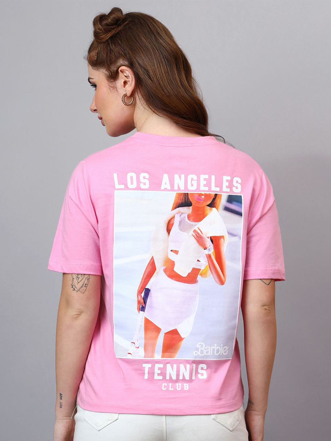 Free Authority Women Barbie Graphic Printed Round Neck Cotton T-shirt