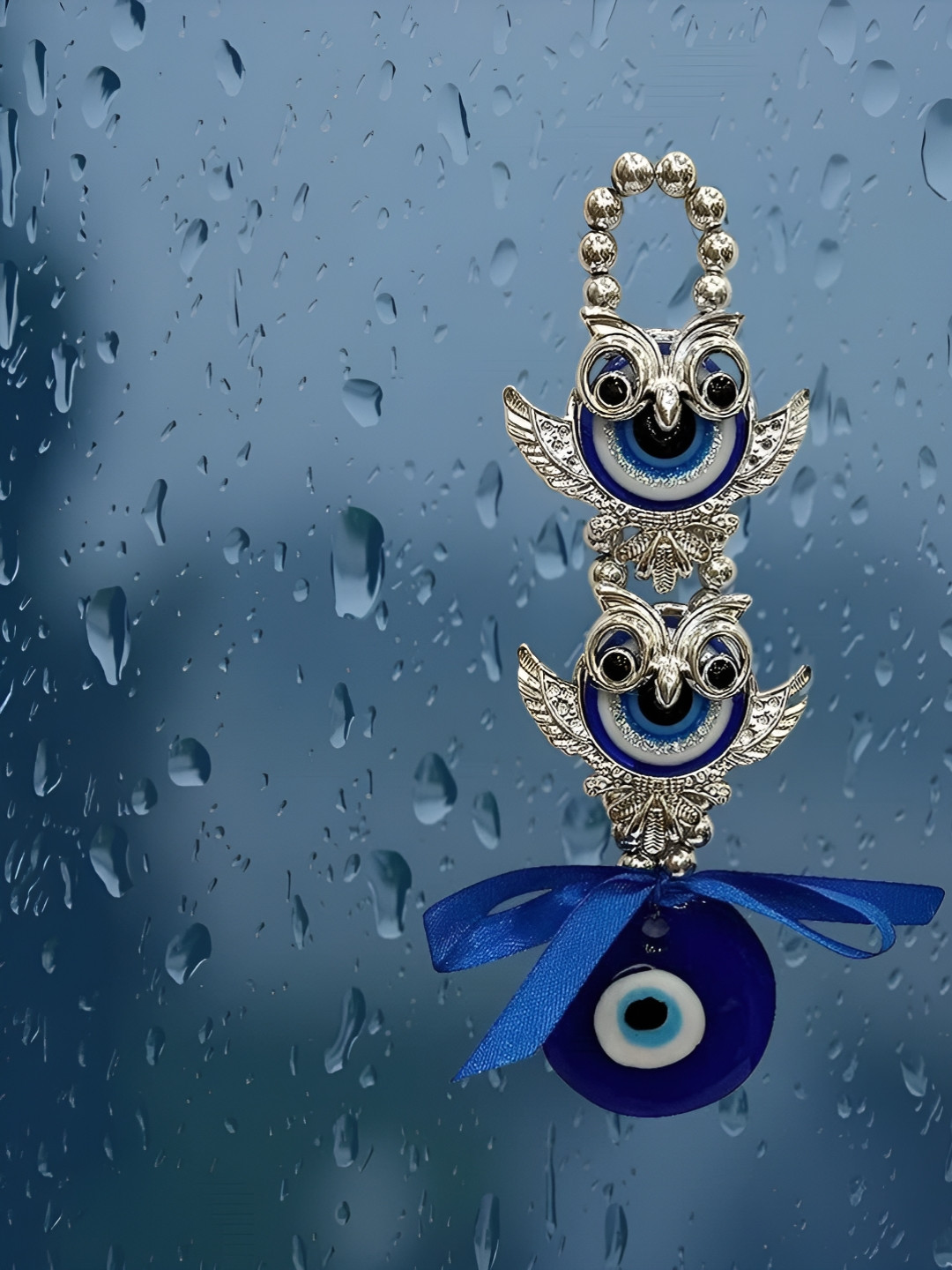 VASTU ART Blue And White Crystal Wall Hanging