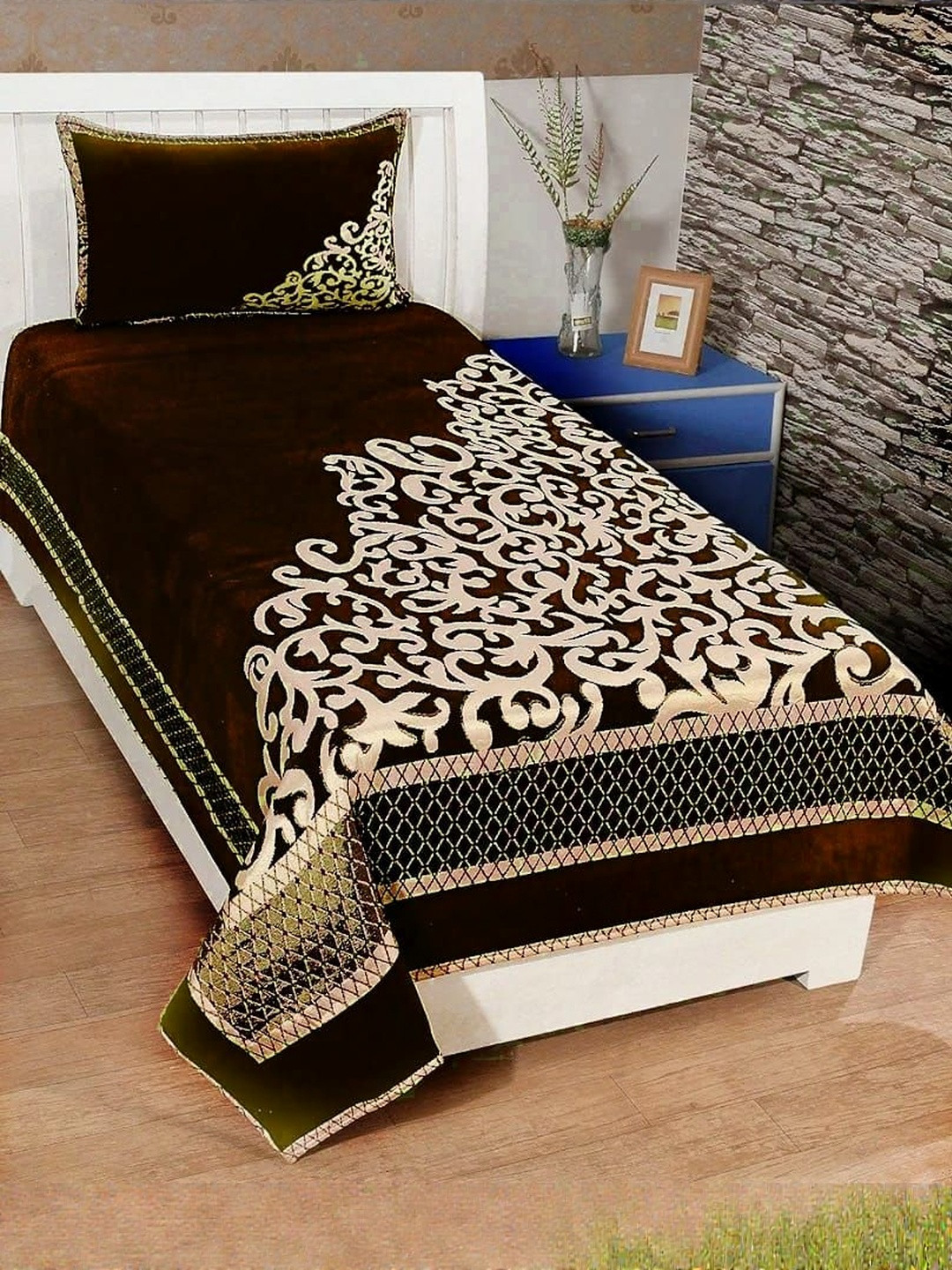 Heavy Chenille Single Bedsheet with 1 pillow cover