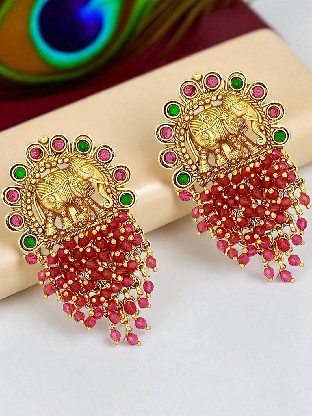 FEMMIBELLA Women South Indian Drop Earrings