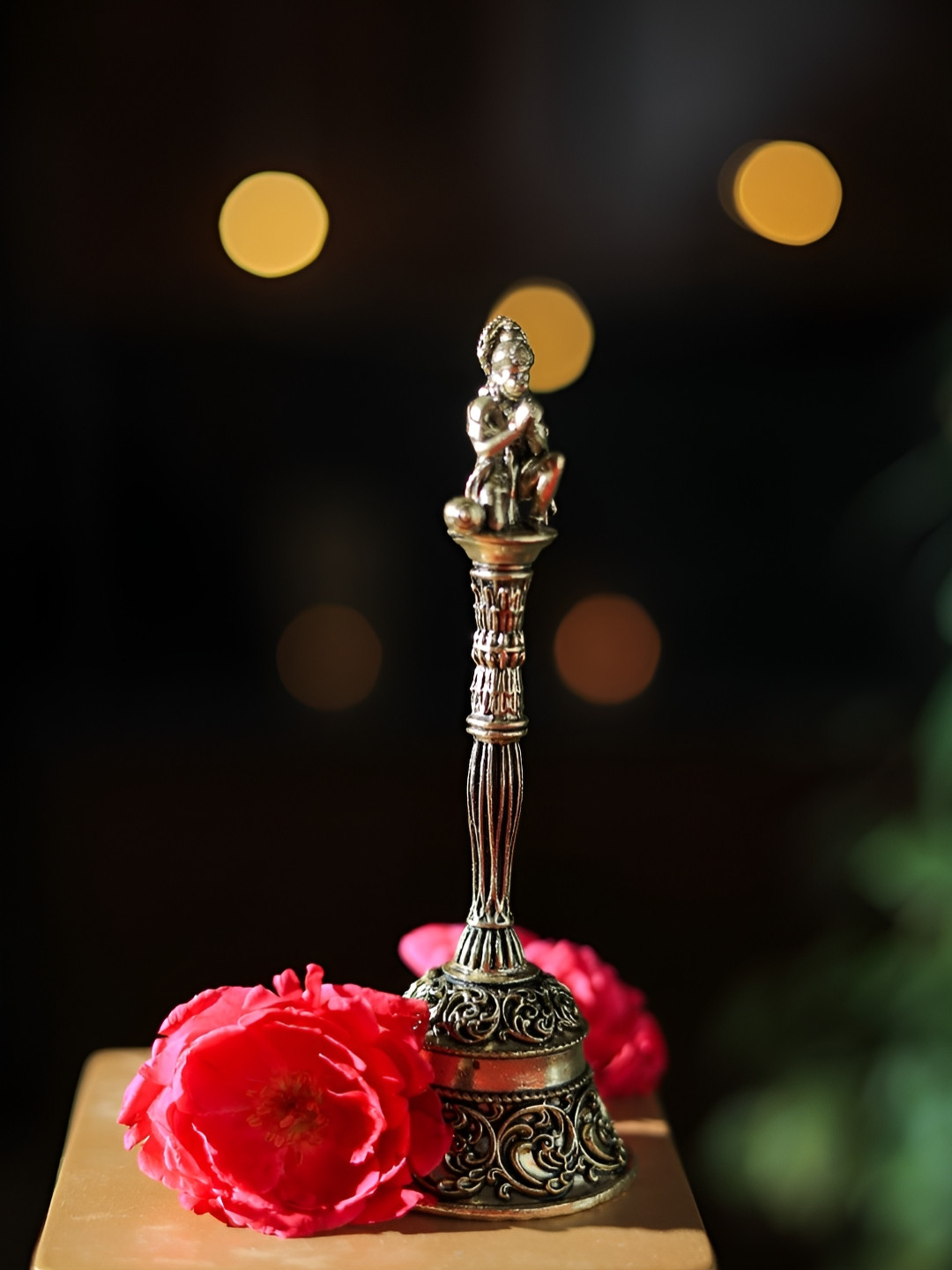 Revive Home Copper Toned Lord Hanuman Pooja Bell