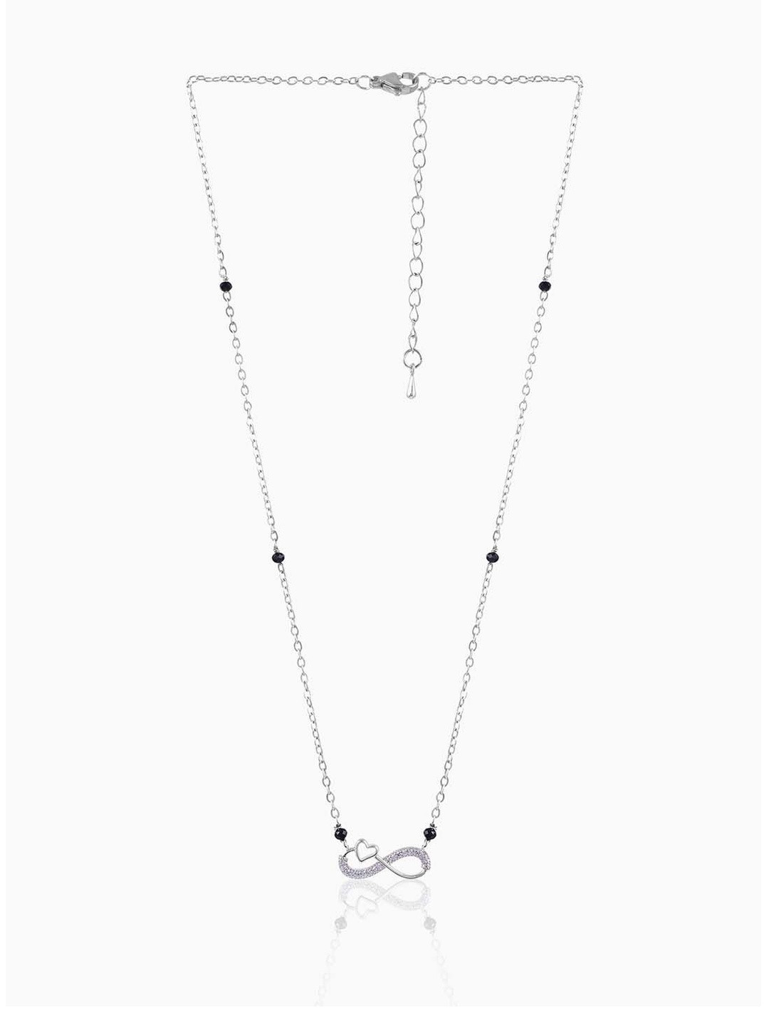 SWASHAA Silver-Plated Infinity Diamond Mangalsutra