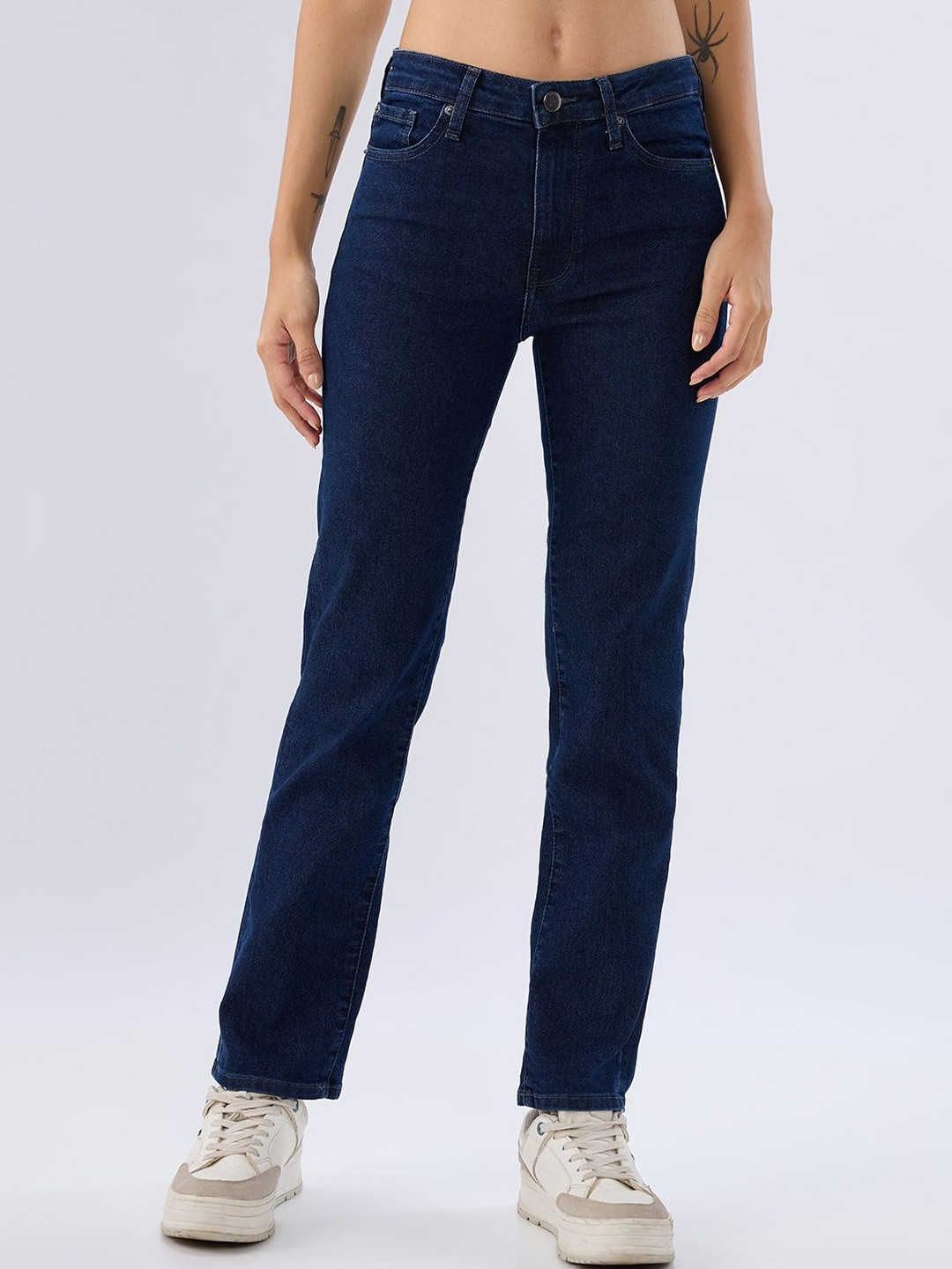 Spykar Midnight Blue Slim Fit Mid Rise Jeans For Women