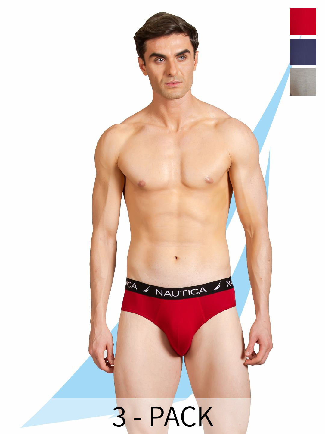 Nautica Men Pack of 3 Bamboo Elastane Briefs