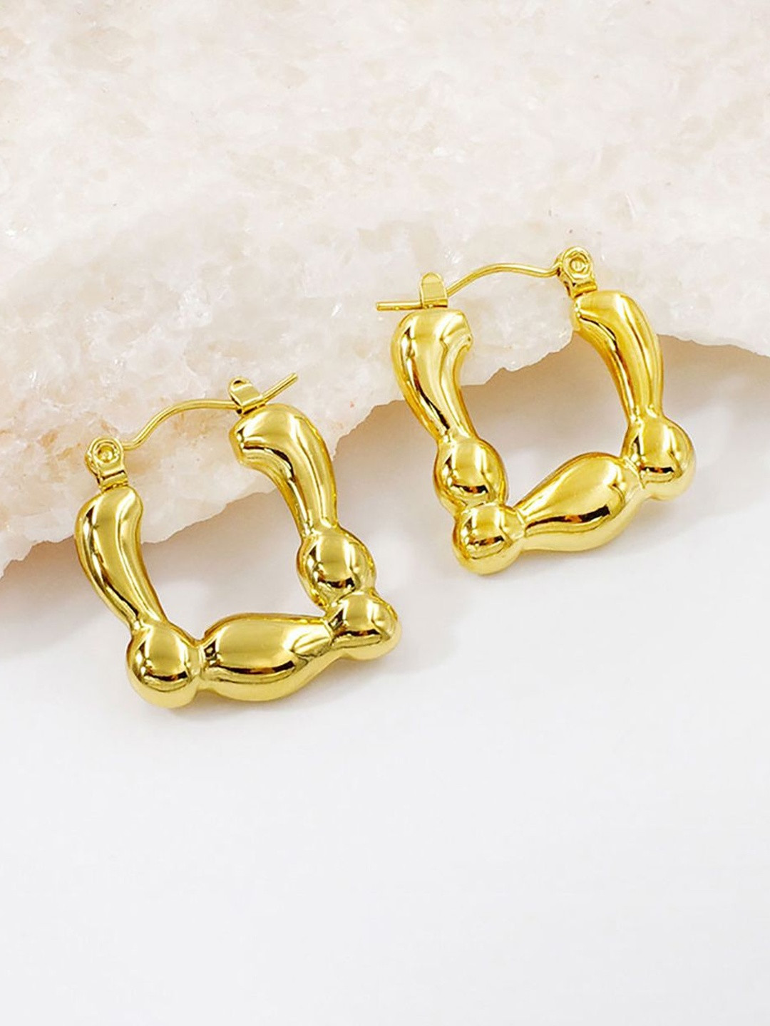 GOLDIWALA Minimalist Stainless Steel Hoop Earrings