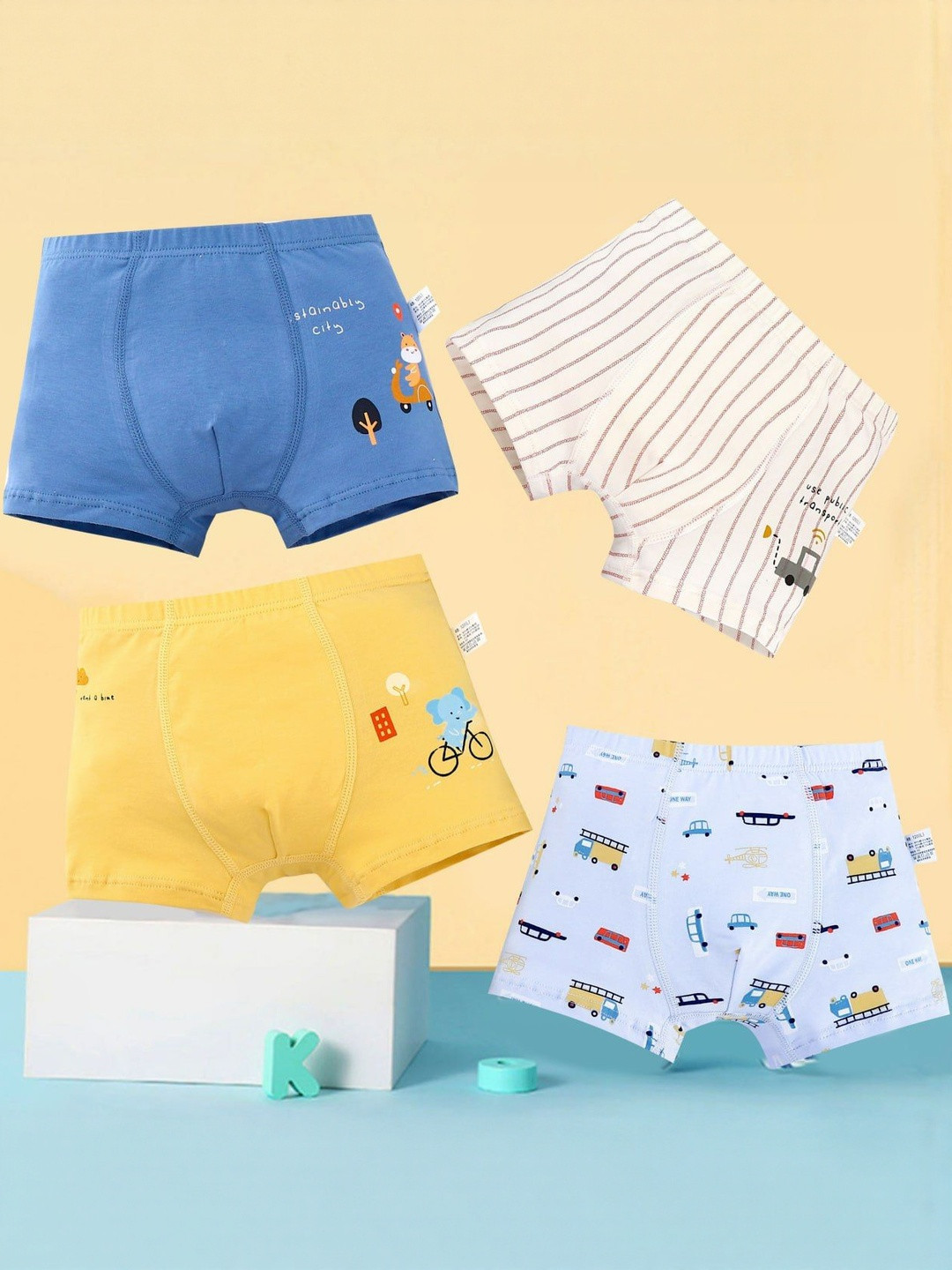 ASJAR Boy Pack Of 2 Soft Cotton Boy Shorts