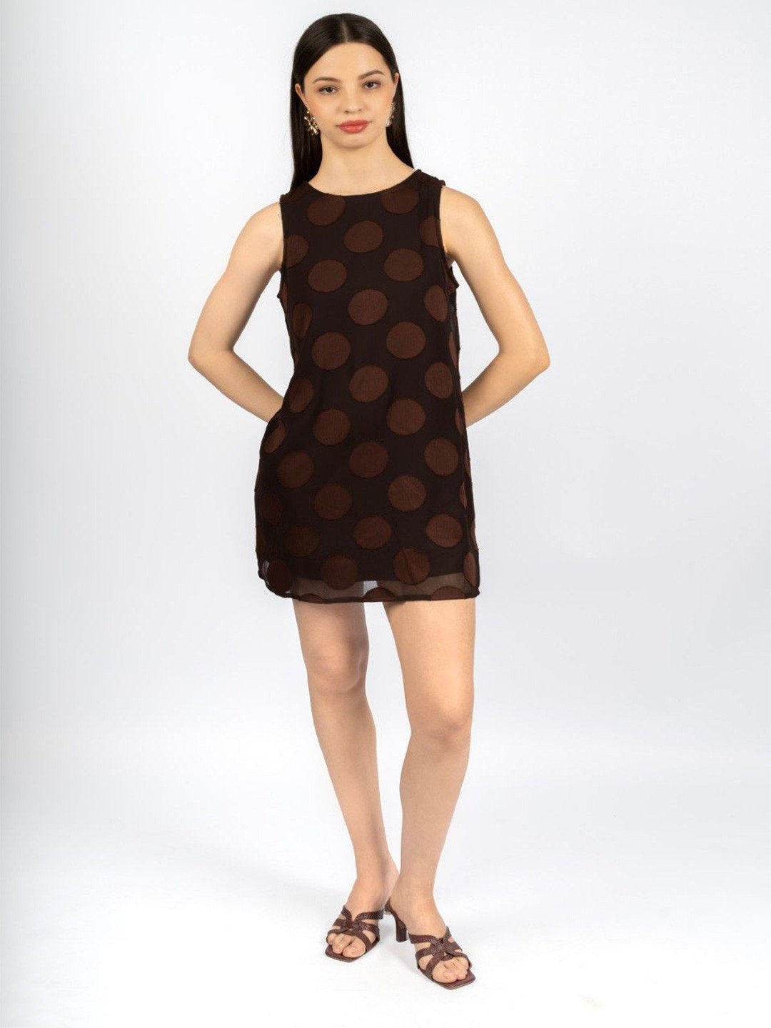 CORY EDGE Women Polka Dot Printed Shift Mini Dress