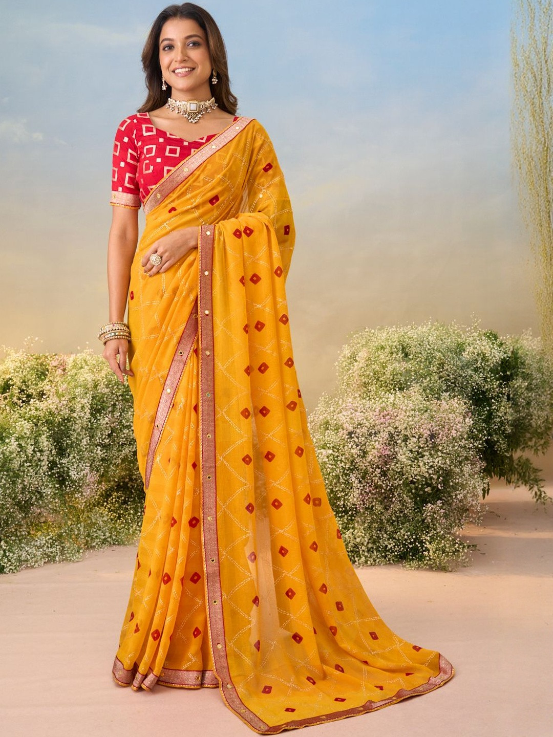 Laxmipati Geometric Embellished Saree