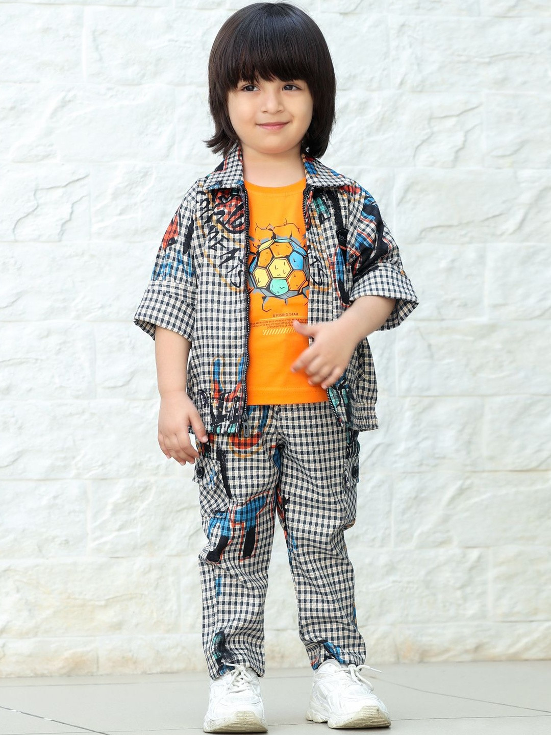 Bad Boys Kids Printed Jacket, Playful Tee & Joggers Clothing Set