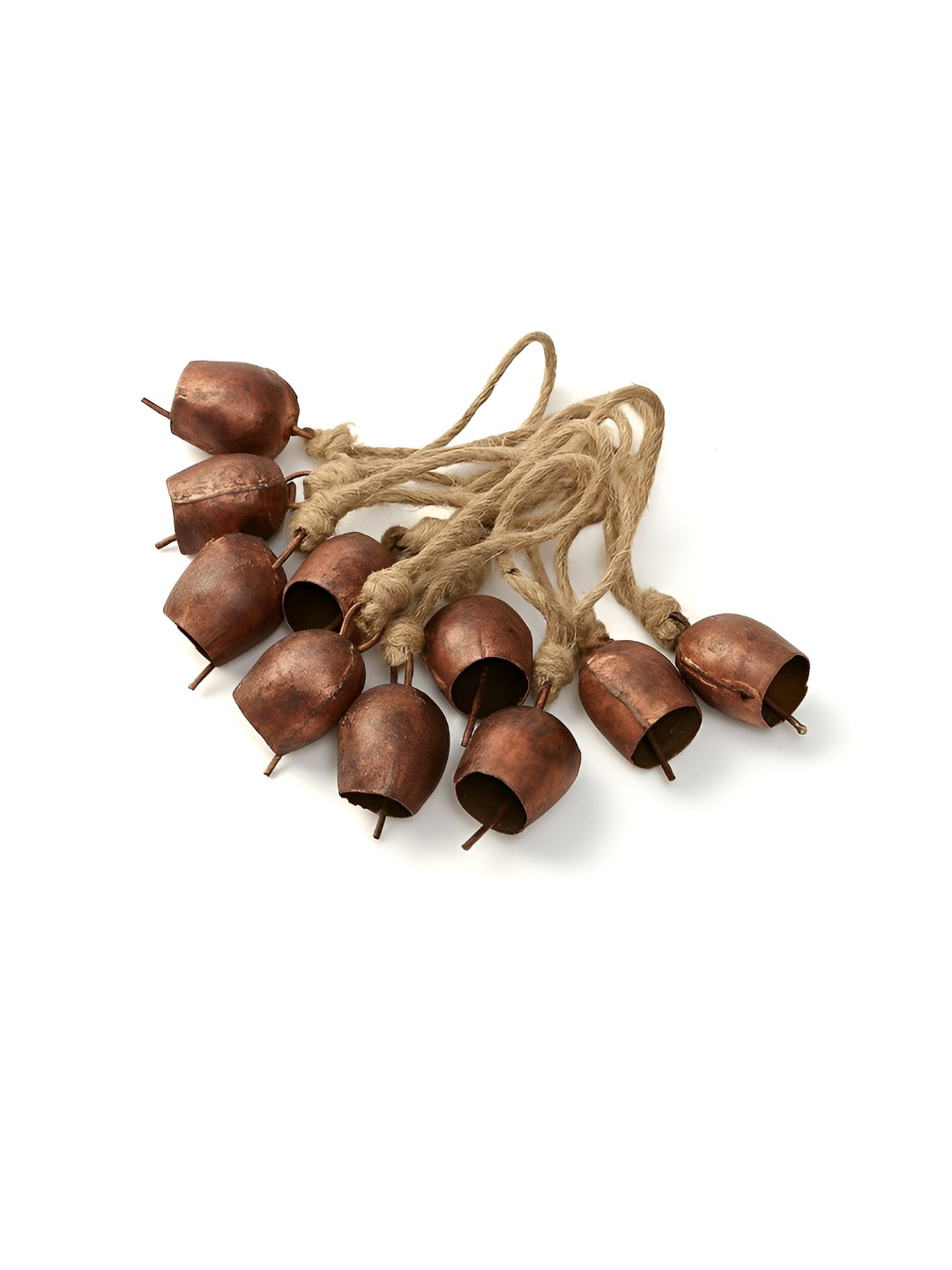 DULI Brown 10 Pieces Cowbells With Ropes