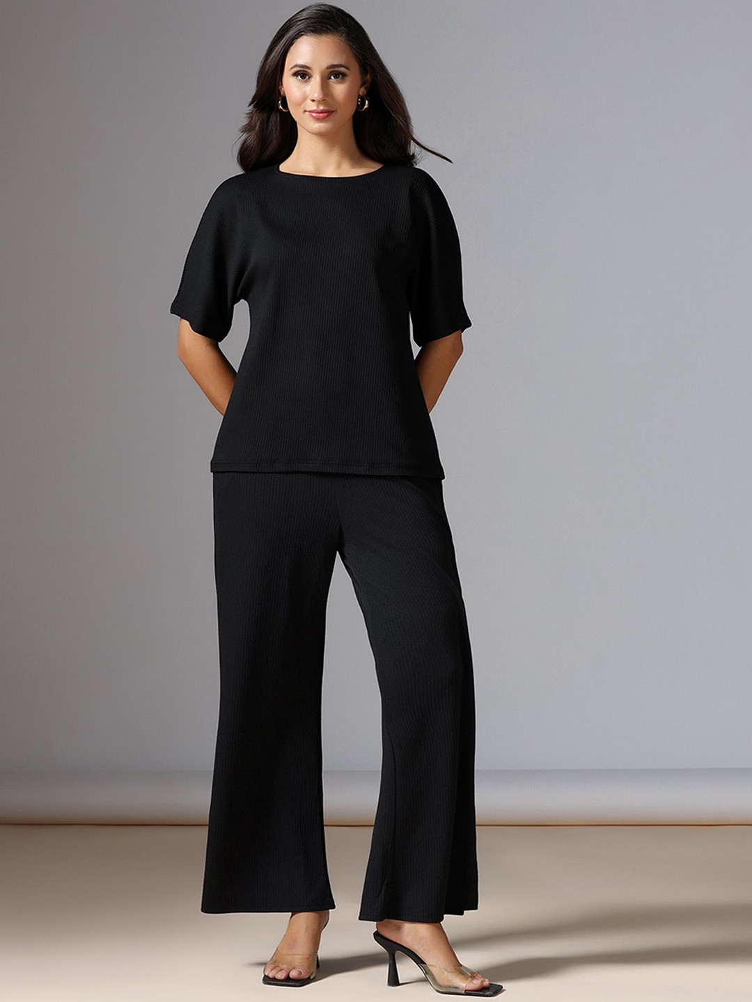 Selvia Edge Minimal Luxe Collection Self-Design Top With Trousers