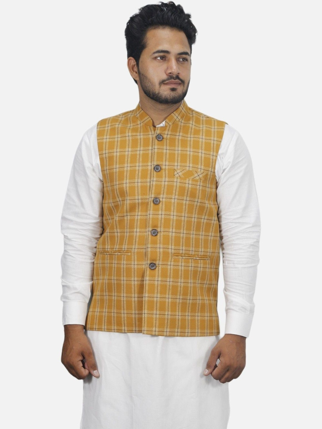 GARGIAN Master Cut Men Mustard Polyester Jackets