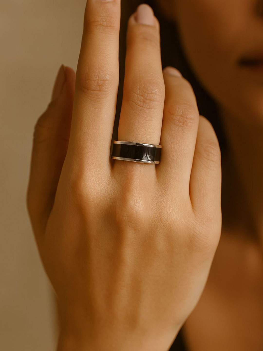 House of Pehr Sliver-Plated Noire Finger Ring